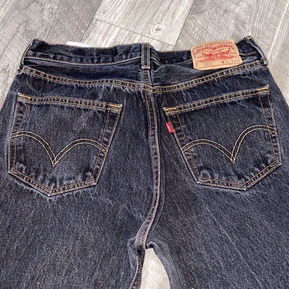 VTG 501 LEVIS BLACK Faded Button Fly 34x34 - Picture 3 of 10